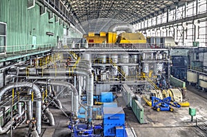 Machine room in thermal power plant