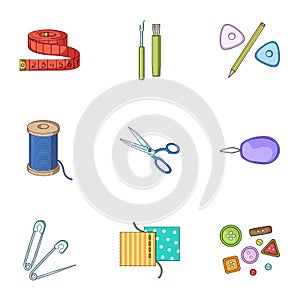 Machine, sewing, scissors and other sewing equipment. Medical,medicine set collection icons in cartoon style vector