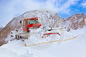 Machine for skiing slope preparations at Kaprun Austria