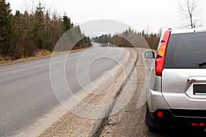 Machine stands at the side of the road photo