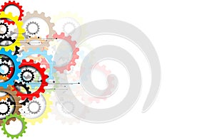 Machine technology gears. retro gearwheel mechanism bacground