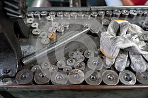 Machine and tool of Computer numerical control CNC, factory creates metal religion art such as Gold rolling machine and little