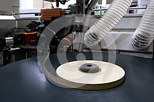 Machine tools for gluing edging onto furniture wood board photo