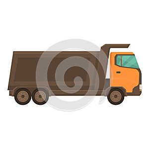 Machine truck icon cartoon vector. Tipper unload