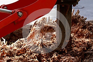 Machine for uprooting stumps