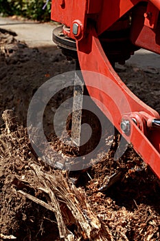 Machine for uprooting stumps
