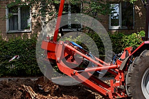 Machine for uprooting stumps