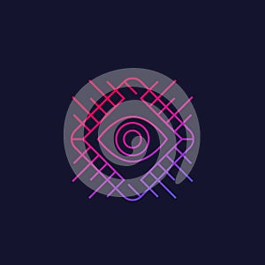 Machine vision chipset, vector linear icon