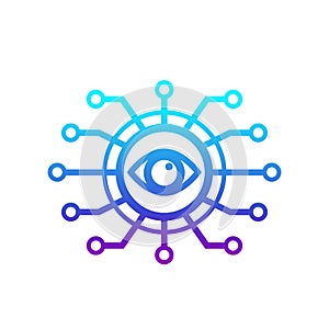 Machine vision, computer visual recognition icon