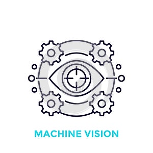 Machine vision icon, visual recognition line