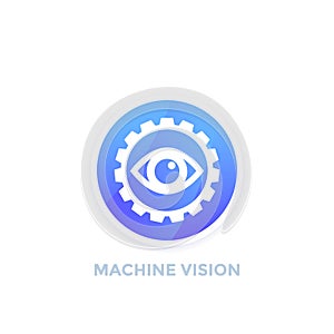 Machine vision icon or visual recognition vector