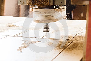 Machine working cnc, woodworking tool, computer numerical control.