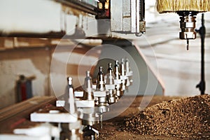 Machine working cnc, woodworking tool, computer numerical control.