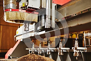 Machine working cnc, woodworking tool, computer numerical control.