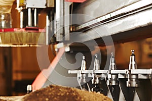 Machine working cnc, woodworking tool, computer numerical control.