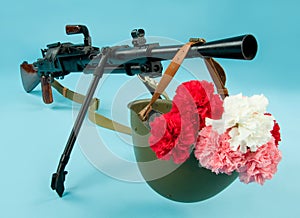 Machinegun And Flowers