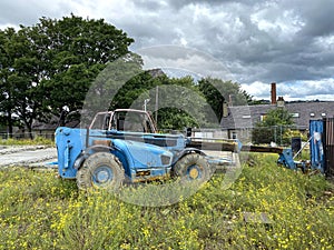 Machinery, abandoned on waste ground in, Shipley, Yorkshire