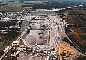 Machinery and equipment at granite quarry