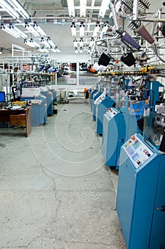 Machinery and equipment in a spinning production company interior design
