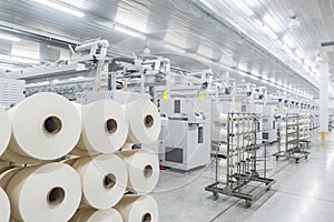 Production of threads in a textile factory