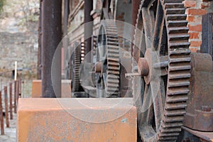 Machinery gears on the old factory