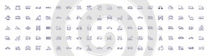 Machinery learning line icons signs set. Design collection of Machine, Learning, Artificial, Intelligence, Algorithm