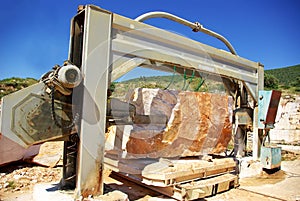 Machinery in quarry of marble .