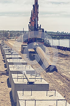 Machinery on revetment construction site 3