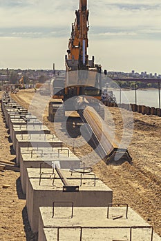 Machinery on revetment construction site 5