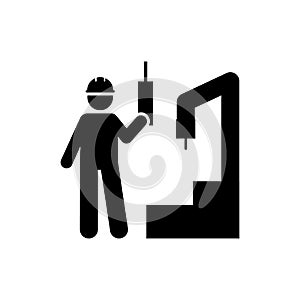 Machinery, settings, engine, worker, automation icon. Element of manufacturing icon. Premium quality graphic design icon. Signs