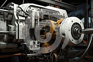 Machinery technology transportation factory engine manufacturing industrial steel equipment machine gear part metallic