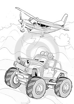 Machines - artistic coloring page