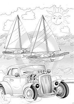 Machines - artistic coloring page