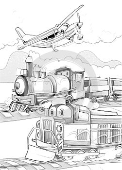 Machines - artistic coloring page