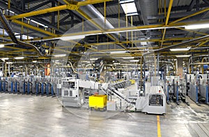 Machines of a large printing plant - printing of daily newspaper