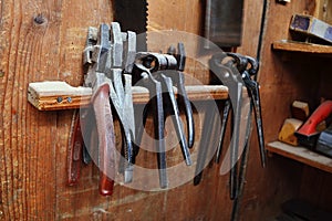 Machines in old joinery photo