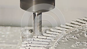 Machining process - CNC mill manufacturing an advanced metal part