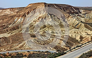 Machtesh Ramon - erosion crater in the Negev desert, the most picturesque natural landmark of Israel