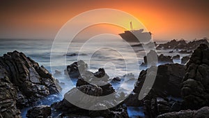 Machu Maru shipwreck Sunset