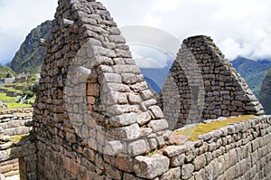 Machu Picchu close-up view to ruins