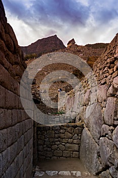 Machu Picchu, Cusco, Peru in the morning mist, found on the steep slopes of the Andes Mountains