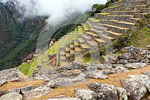 Machu Picchu, detail from peruvian incan town