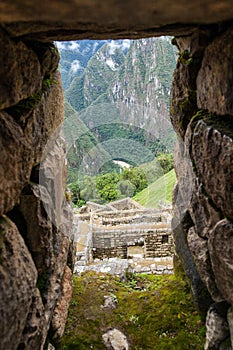 Machu Picchu, detail from peruvian incan town