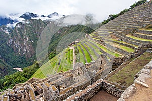 Machu Picchu, detail from peruvian incan town