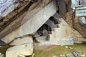 Machu Picchu, detail from peruvian incan town