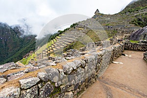 Machu Picchu, detail from peruvian incan town