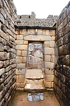 Machu Picchu, detail from peruvian incan town