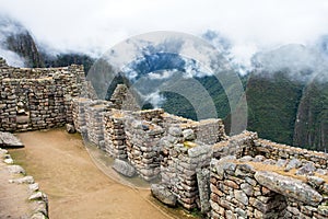 Machu Picchu, detail from peruvian incan town