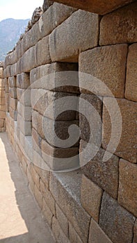 Machu Picchu granit wall View Peru South America Andes