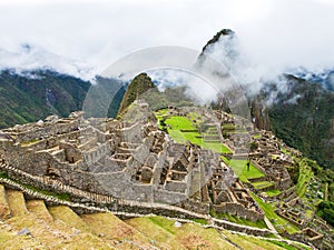 Machu Picchu inca ruins town near Cuzco or Cusco Peru